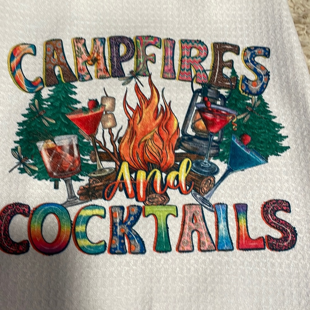New microfiber dish towel with campfire theme